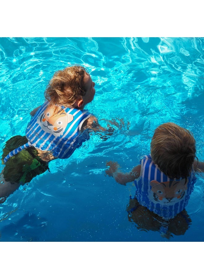 SUNNY LIFE Float Vest for Kids Age 2–3 Years, Tino The Tiger Blue Swim Vest with Front Zip & Adjustable Safety Strap - Image 3